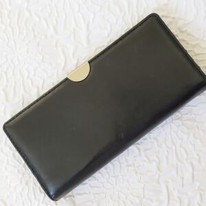 Safe Keeper long bifold genuine leather black wallet !